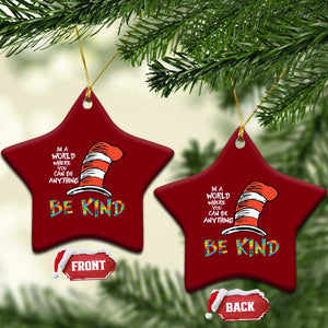Autism Awareness Ceramic Ornament Why Fit In When You Were Born To Stand Out Cat In Hat TS02 Print Your Wear