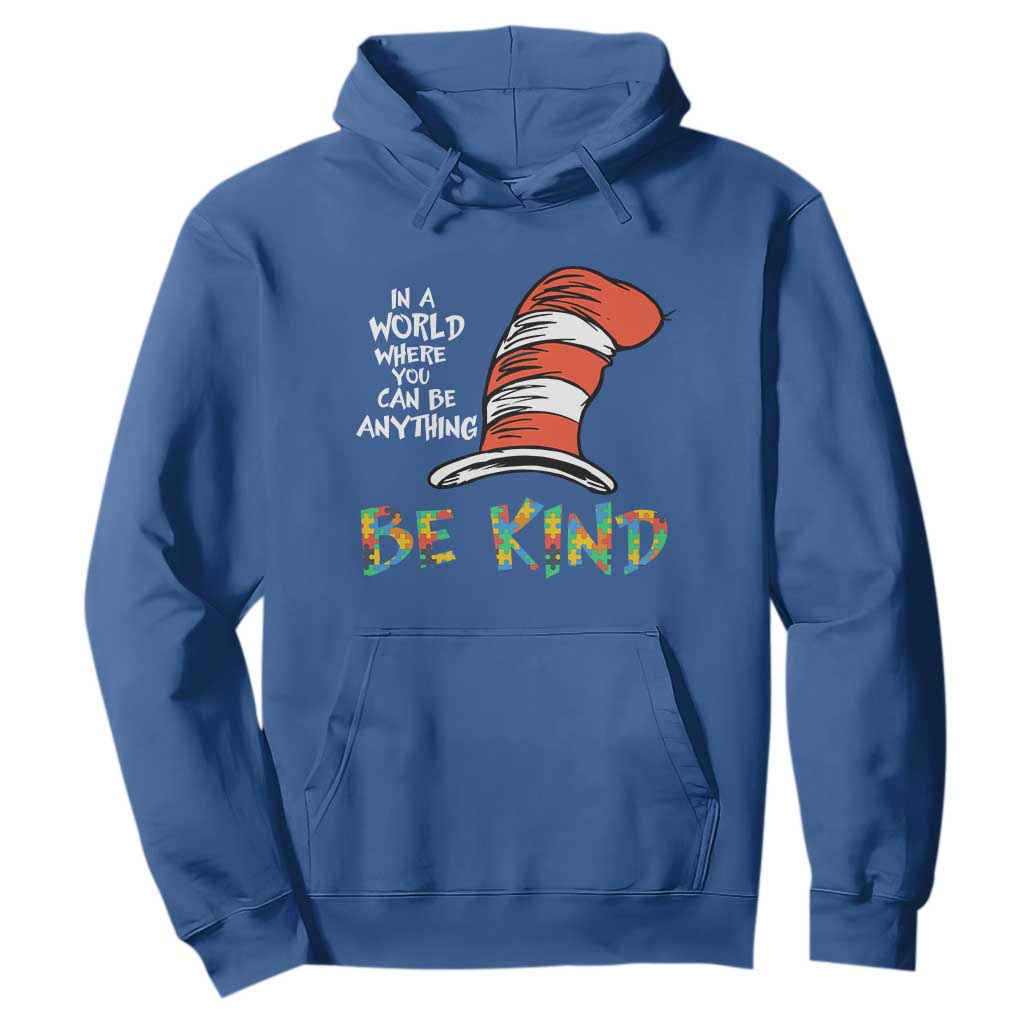 Autism Awareness Hoodie Why Fit In When You Were Born To Stand Out Cat In Hat TS02 Royal Blue Print Your Wear