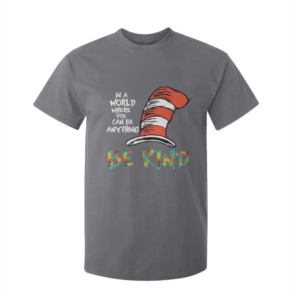 Autism Awareness T Shirt For Kid Why Fit In When You Were Born To Stand Out Cat In Hat TS02 Charcoal Print Your Wear