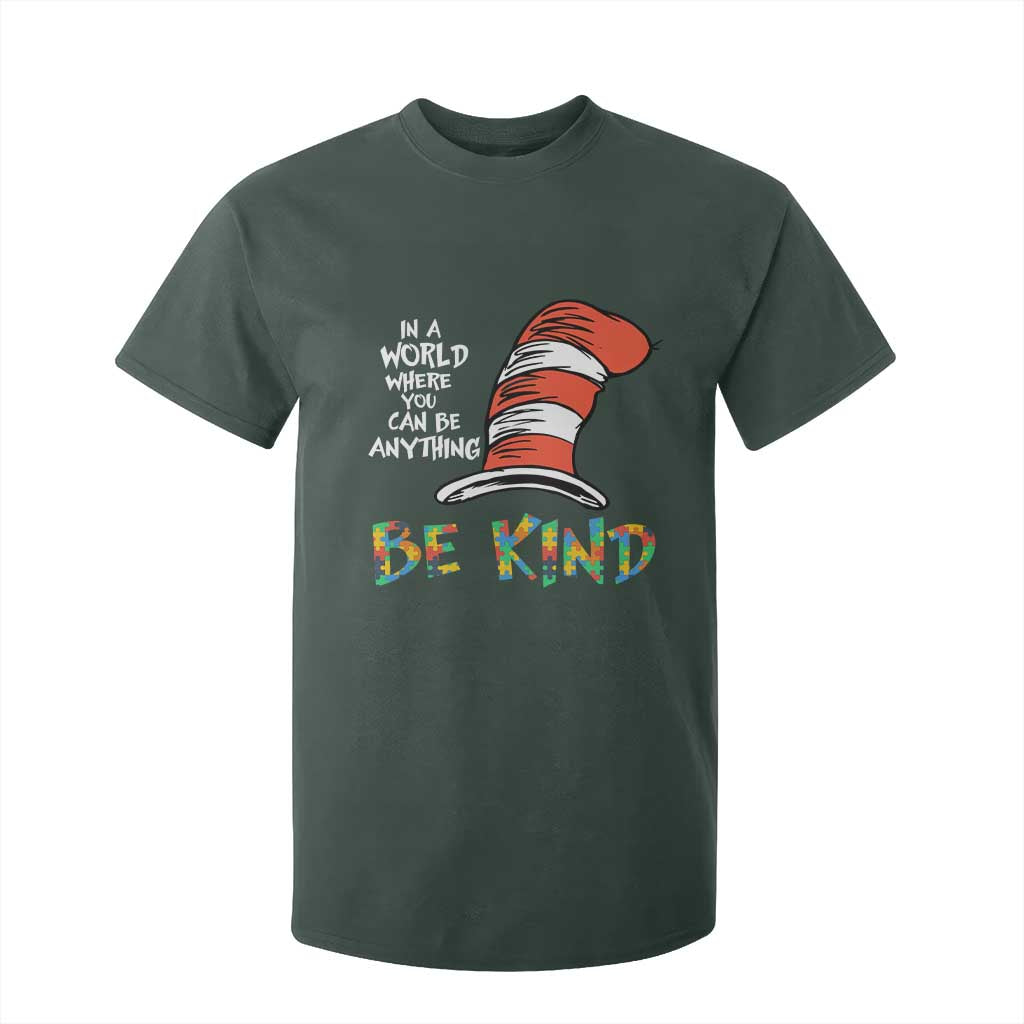 Autism Awareness T Shirt For Kid Why Fit In When You Were Born To Stand Out Cat In Hat TS02 Dark Forest Green Print Your Wear