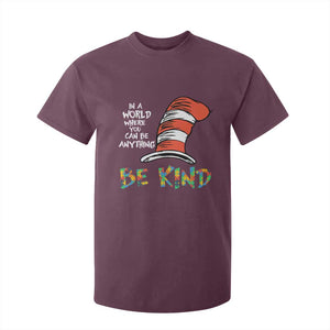 Autism Awareness T Shirt For Kid Why Fit In When You Were Born To Stand Out Cat In Hat TS02 Maroon Print Your Wear