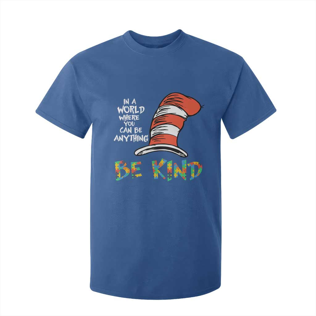 Autism Awareness T Shirt For Kid Why Fit In When You Were Born To Stand Out Cat In Hat TS02 Royal Blue Print Your Wear