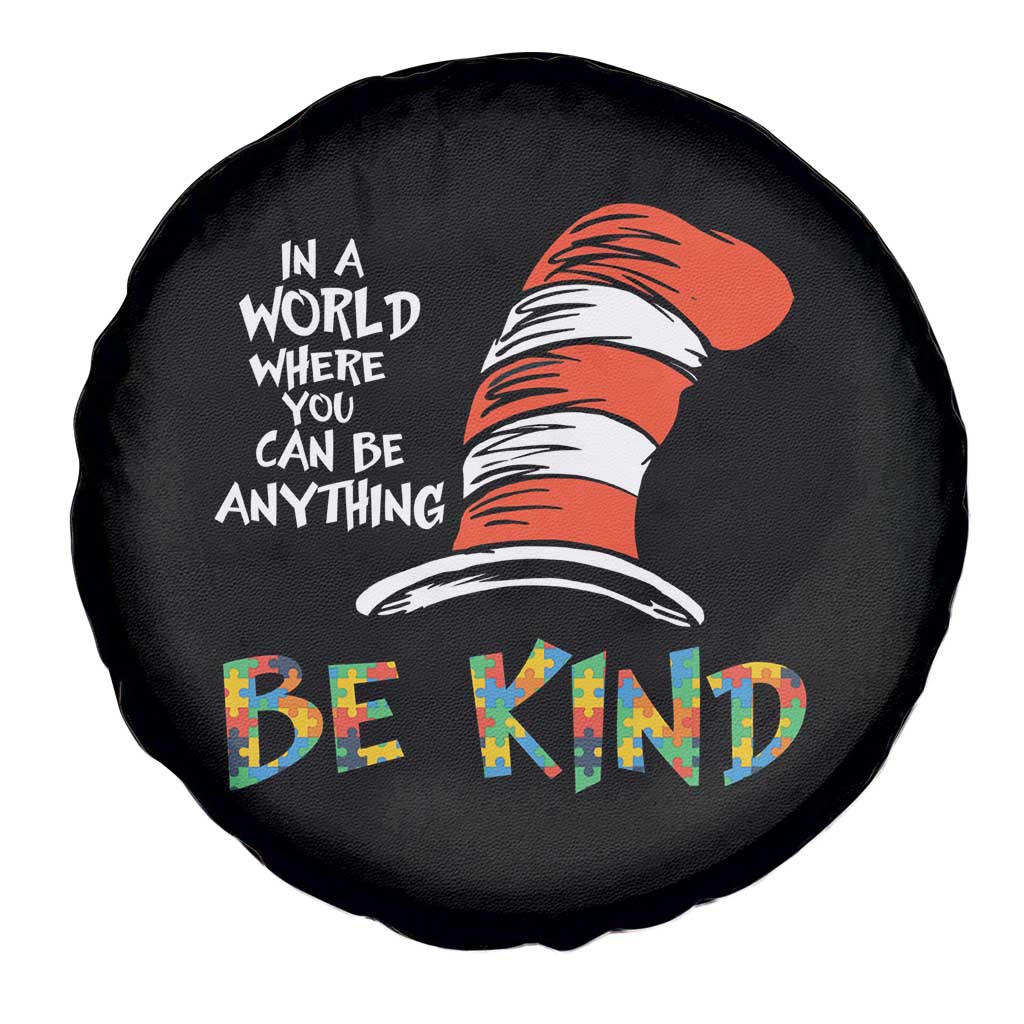 Autism Awareness Spare Tire Cover Why Fit In When You Were Born To Stand Out Cat In Hat TS02 Print Your Wear