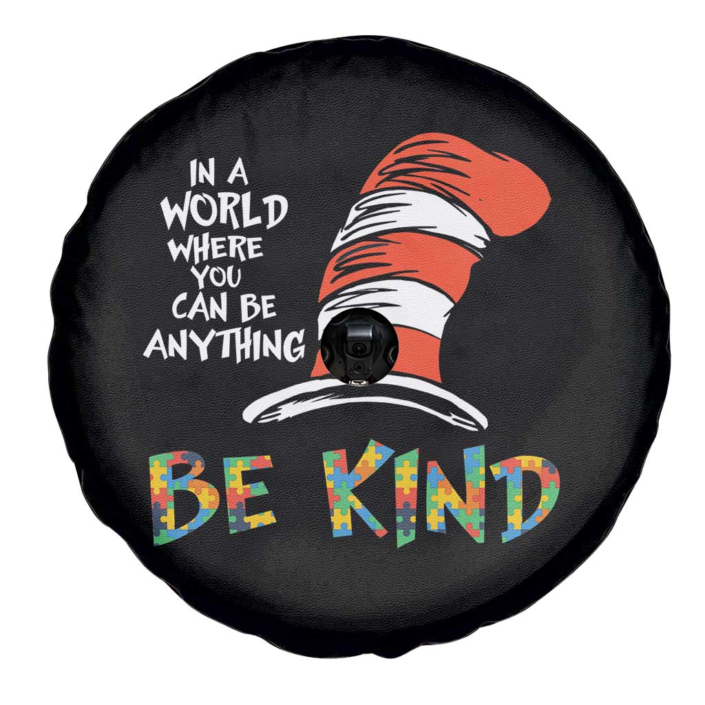 Autism Awareness Spare Tire Cover Why Fit In When You Were Born To Stand Out Cat In Hat TS02 Print Your Wear