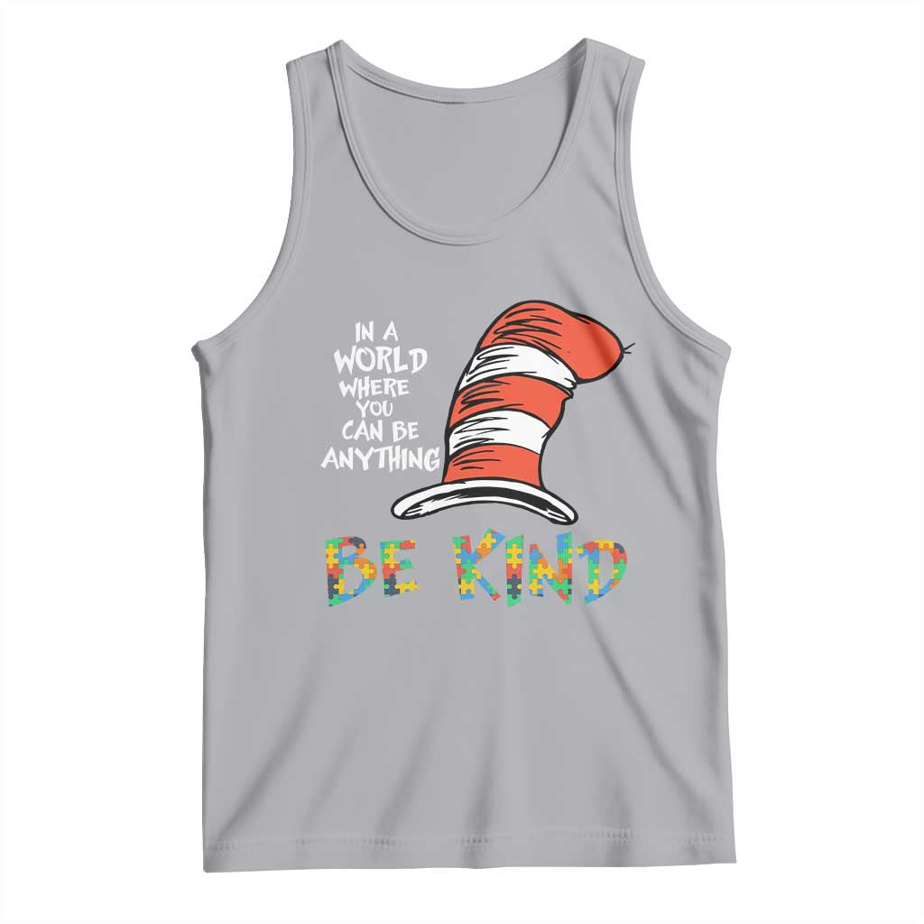 Autism Awareness Tank Top Why Fit In When You Were Born To Stand Out Cat In Hat TS02 Athletic Heather Print Your Wear