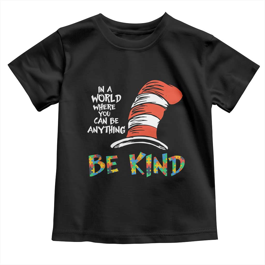 Autism Awareness Toddler T Shirt Why Fit In When You Were Born To Stand Out Cat In Hat TS02 Black Print Your Wear