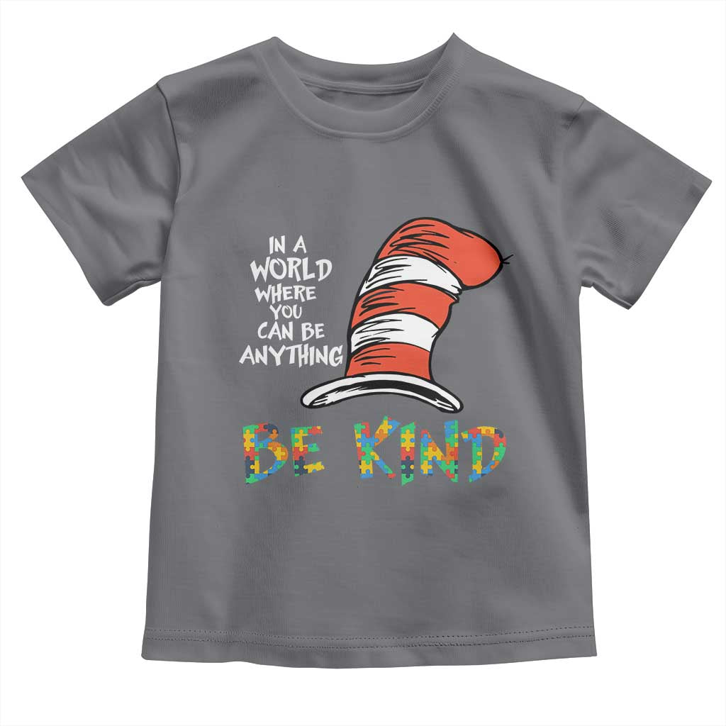 Autism Awareness Toddler T Shirt Why Fit In When You Were Born To Stand Out Cat In Hat TS02 Charcoal Print Your Wear