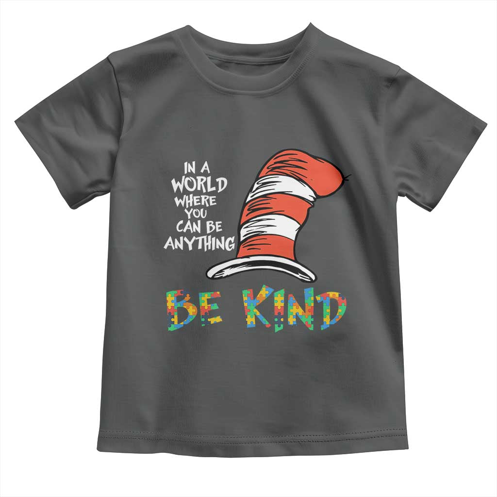Autism Awareness Toddler T Shirt Why Fit In When You Were Born To Stand Out Cat In Hat TS02 Dark Heather Print Your Wear