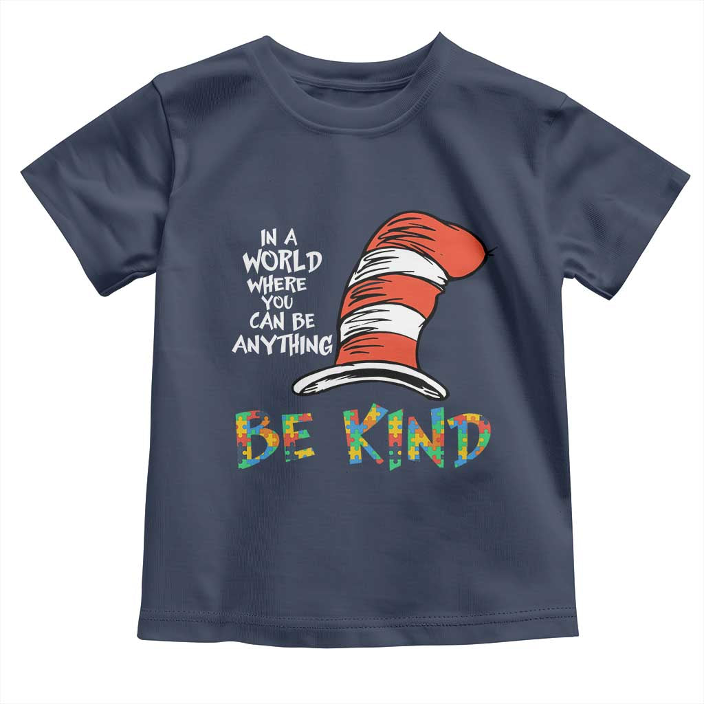 Autism Awareness Toddler T Shirt Why Fit In When You Were Born To Stand Out Cat In Hat TS02 Navy Print Your Wear