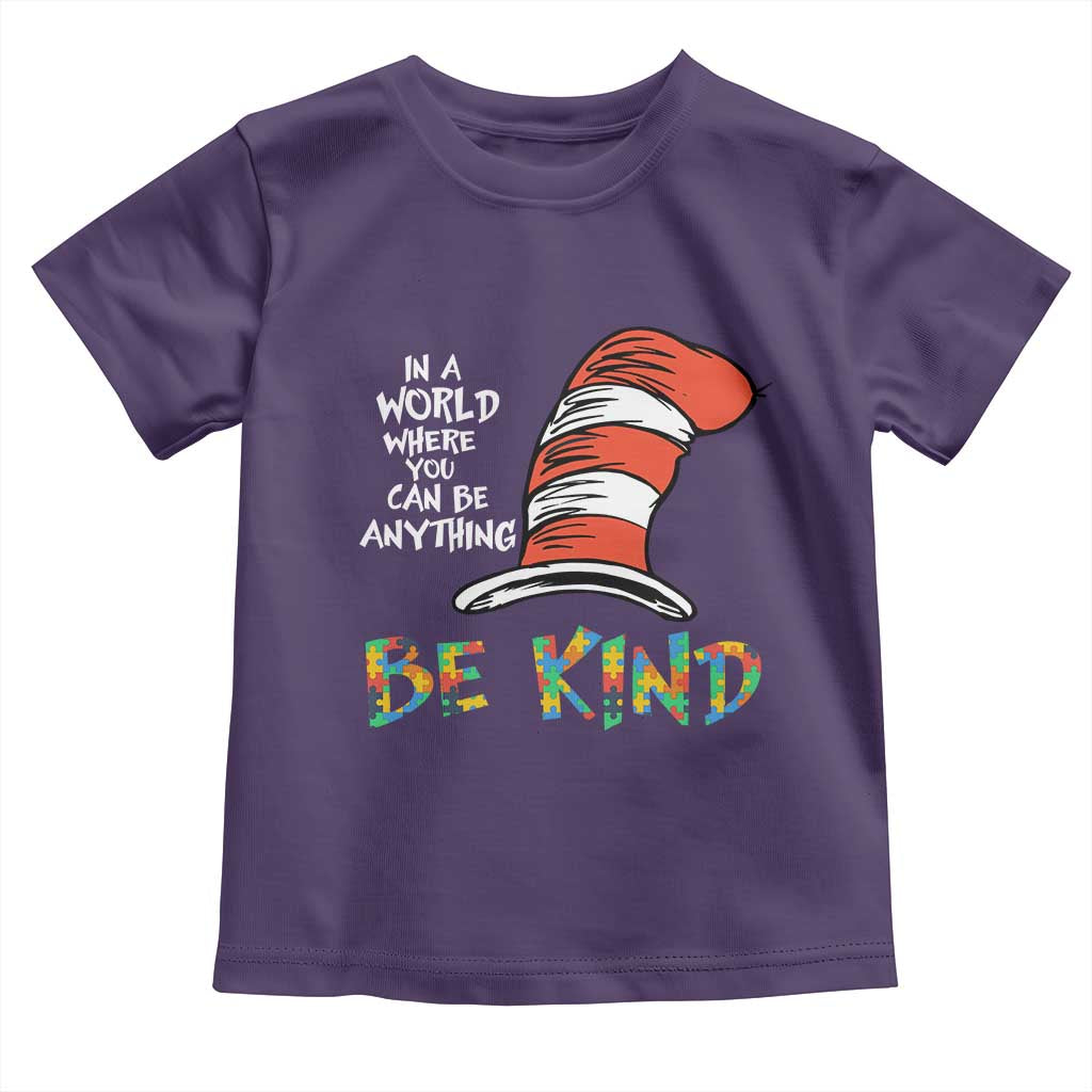 Autism Awareness Toddler T Shirt Why Fit In When You Were Born To Stand Out Cat In Hat TS02 Purple Print Your Wear