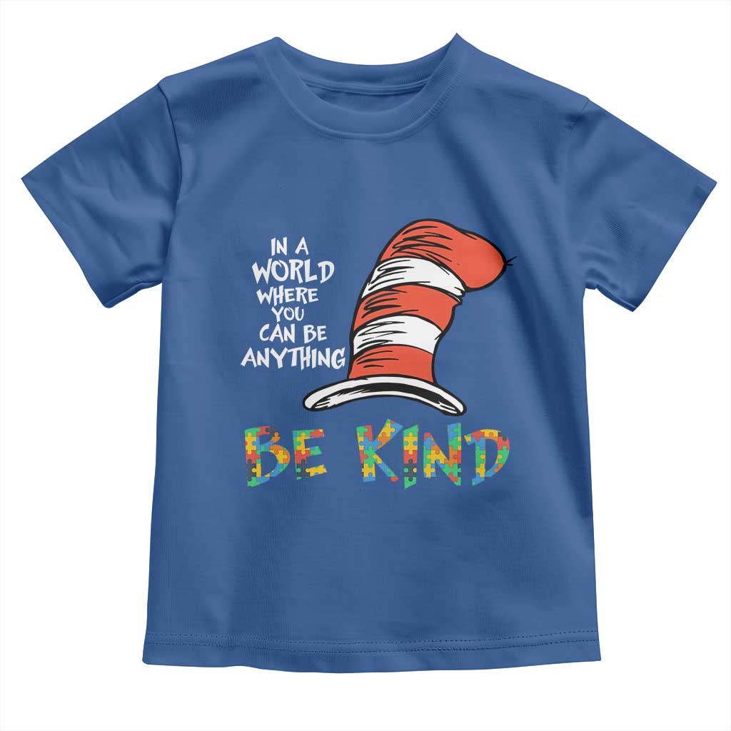 Autism Awareness Toddler T Shirt Why Fit In When You Were Born To Stand Out Cat In Hat TS02 Royal Blue Print Your Wear
