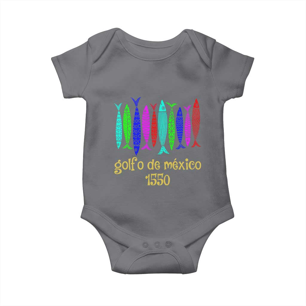 Gulf of Mexico Baby Onesie Golfo de México 1550 Retro Tuna TS02 Charcoal Print Your Wear