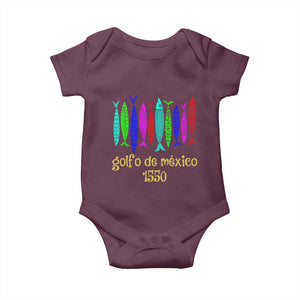 Gulf of Mexico Baby Onesie Golfo de México 1550 Retro Tuna TS02 Maroon Print Your Wear