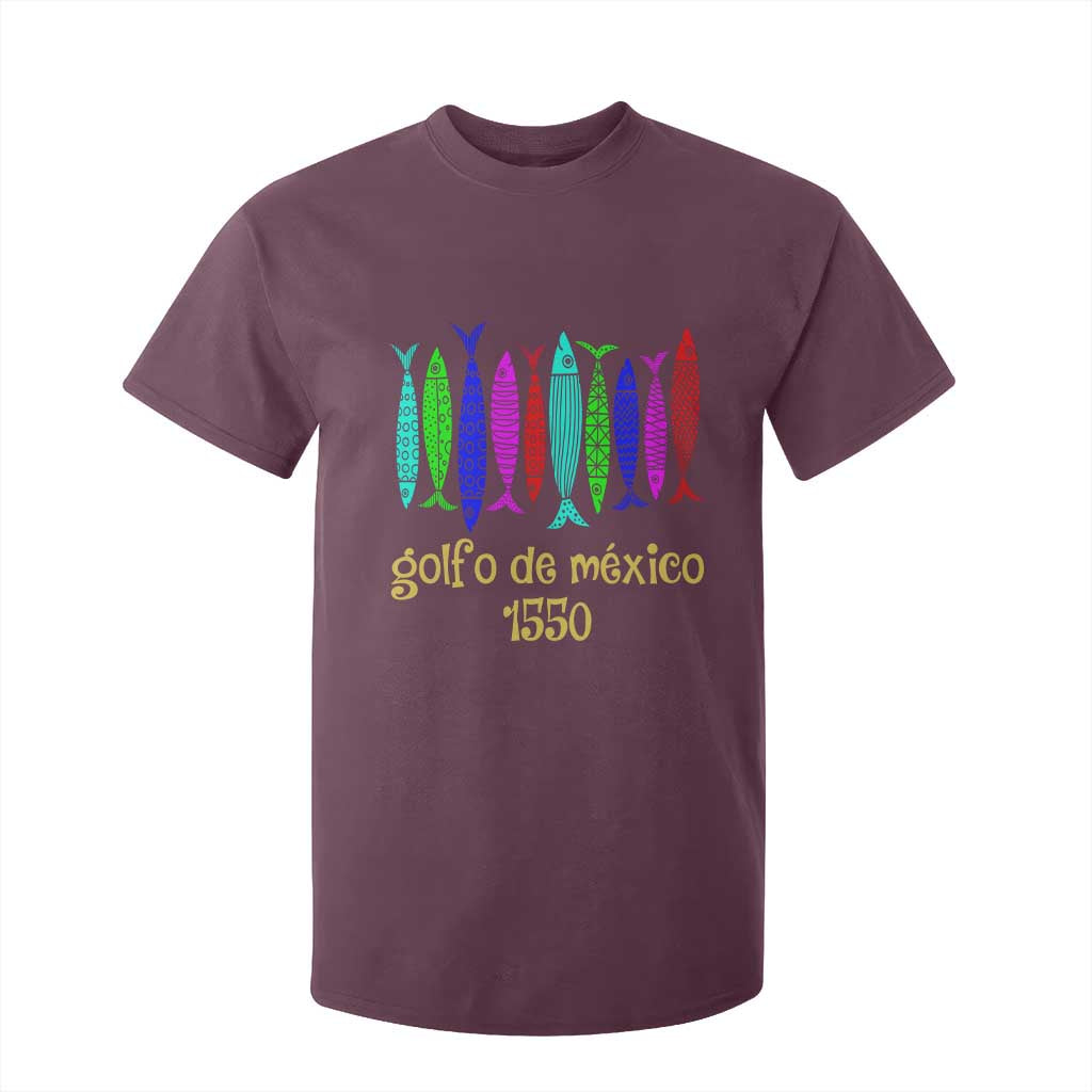 Gulf of Mexico T Shirt For Kid Golfo de México 1550 Retro Tuna TS02 Maroon Print Your Wear