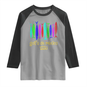 Gulf of Mexico Raglan Shirt Golfo de México 1550 Retro Tuna TS02 Sport Gray Black Print Your Wear