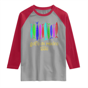 Gulf of Mexico Raglan Shirt Golfo de México 1550 Retro Tuna TS02 Sport Gray Red Print Your Wear