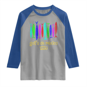 Gulf of Mexico Raglan Shirt Golfo de México 1550 Retro Tuna TS02 Sport Gray Royal Print Your Wear