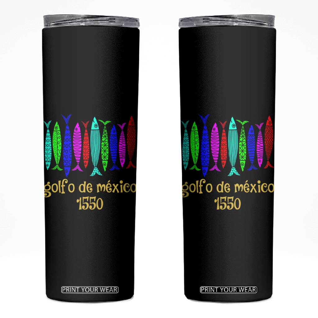 Gulf of Mexico Skinny Tumbler Golfo de México 1550 Retro Tuna TS02 Black Print Your Wear