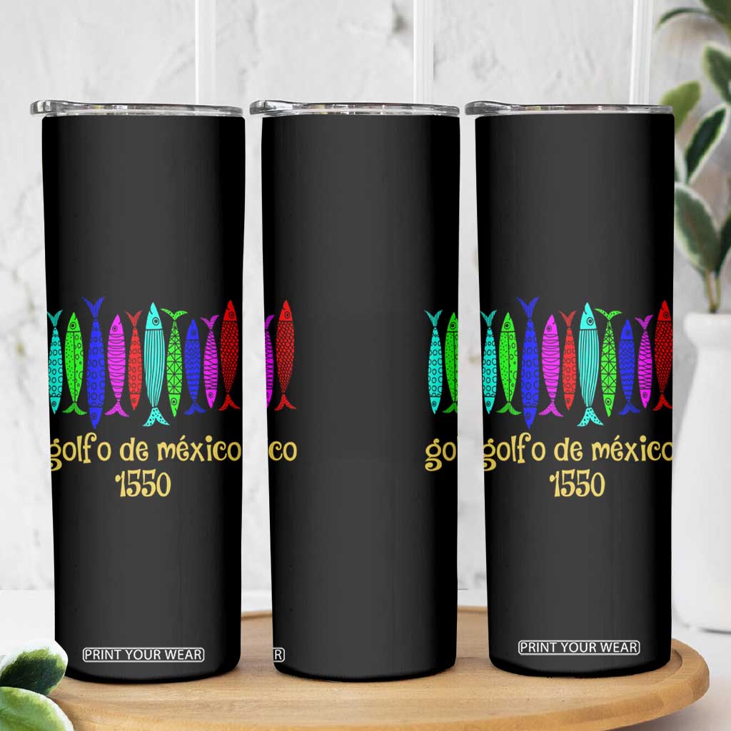 Gulf of Mexico Skinny Tumbler Golfo de México 1550 Retro Tuna TS02 Print Your Wear