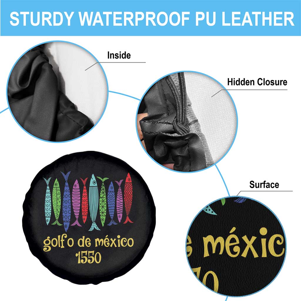 Gulf of Mexico Spare Tire Cover Golfo de México 1550 Retro Tuna TS02 Print Your Wear