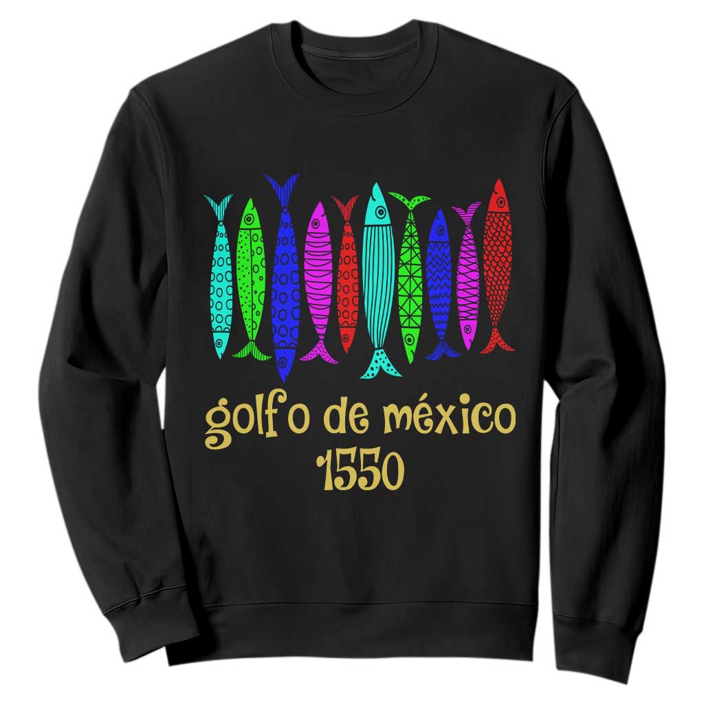Gulf of Mexico Sweatshirt Golfo de México 1550 Retro Tuna TS02 Black Print Your Wear