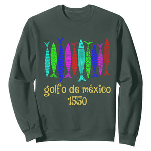 Gulf of Mexico Sweatshirt Golfo de México 1550 Retro Tuna TS02 Dark Forest Green Print Your Wear