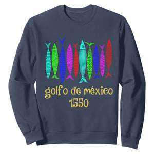 Gulf of Mexico Sweatshirt Golfo de México 1550 Retro Tuna TS02 Navy Print Your Wear