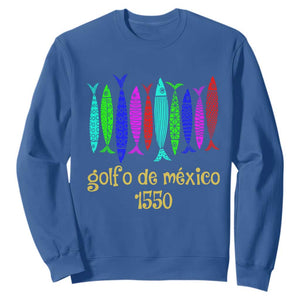 Gulf of Mexico Sweatshirt Golfo de México 1550 Retro Tuna TS02 Royal Blue Print Your Wear