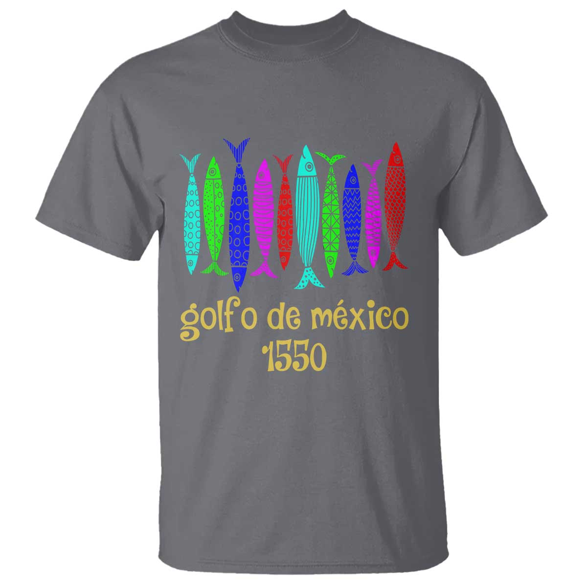 Gulf of Mexico T Shirt Golfo de México 1550 Retro Tuna TS02 Charcoal Print Your Wear