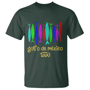 Gulf of Mexico T Shirt Golfo de México 1550 Retro Tuna TS02 Dark Forest Green Print Your Wear