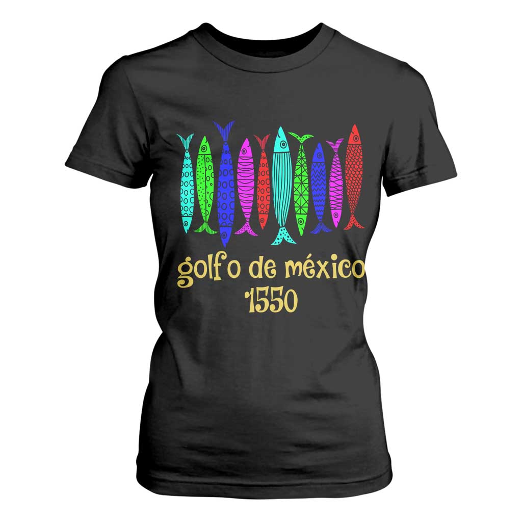 Gulf of Mexico T Shirt For Women Golfo de México 1550 Retro Tuna TS02 Black Print Your Wear