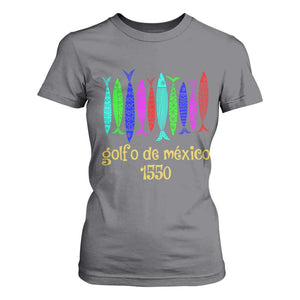 Gulf of Mexico T Shirt For Women Golfo de México 1550 Retro Tuna TS02 Charcoal Print Your Wear