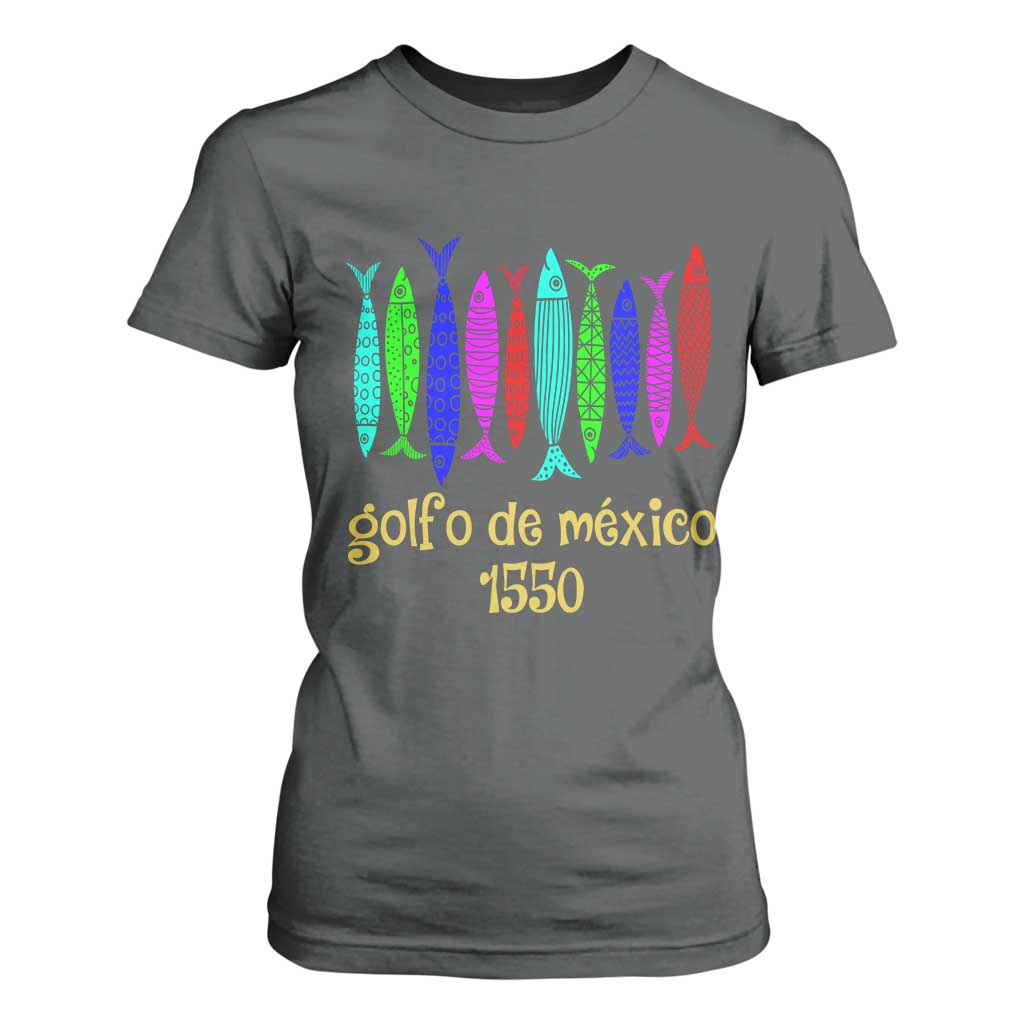 Gulf of Mexico T Shirt For Women Golfo de México 1550 Retro Tuna TS02 Dark Heather Print Your Wear