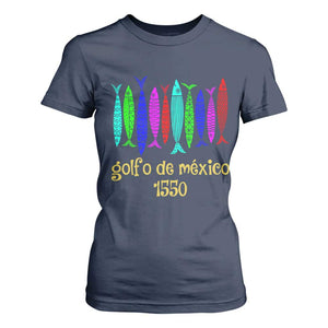 Gulf of Mexico T Shirt For Women Golfo de México 1550 Retro Tuna TS02 Navy Print Your Wear