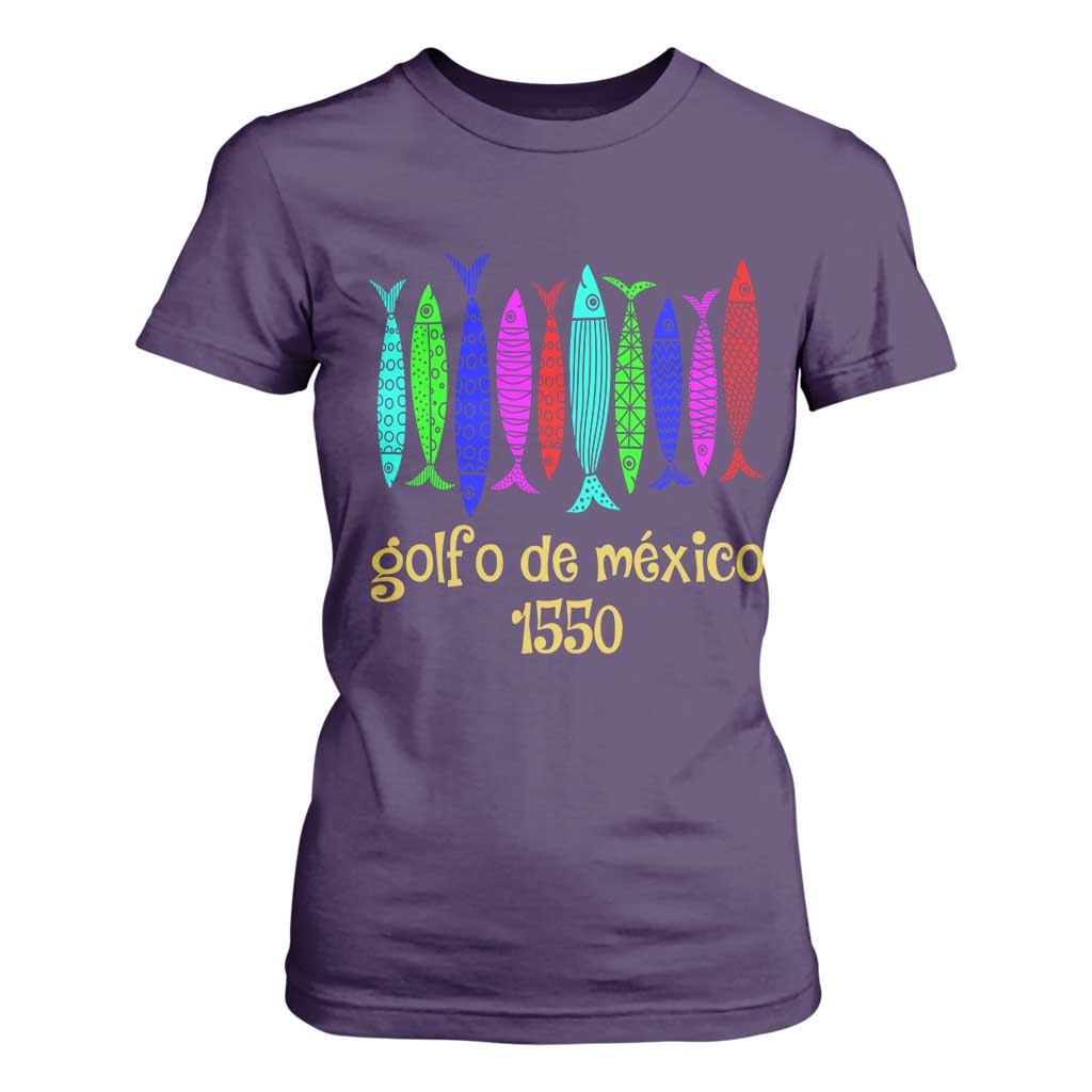Gulf of Mexico T Shirt For Women Golfo de México 1550 Retro Tuna TS02 Purple Print Your Wear