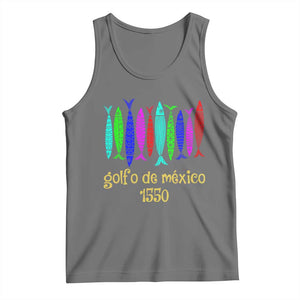 Gulf of Mexico Tank Top Golfo de México 1550 Retro Tuna TS02 Black Heather Print Your Wear