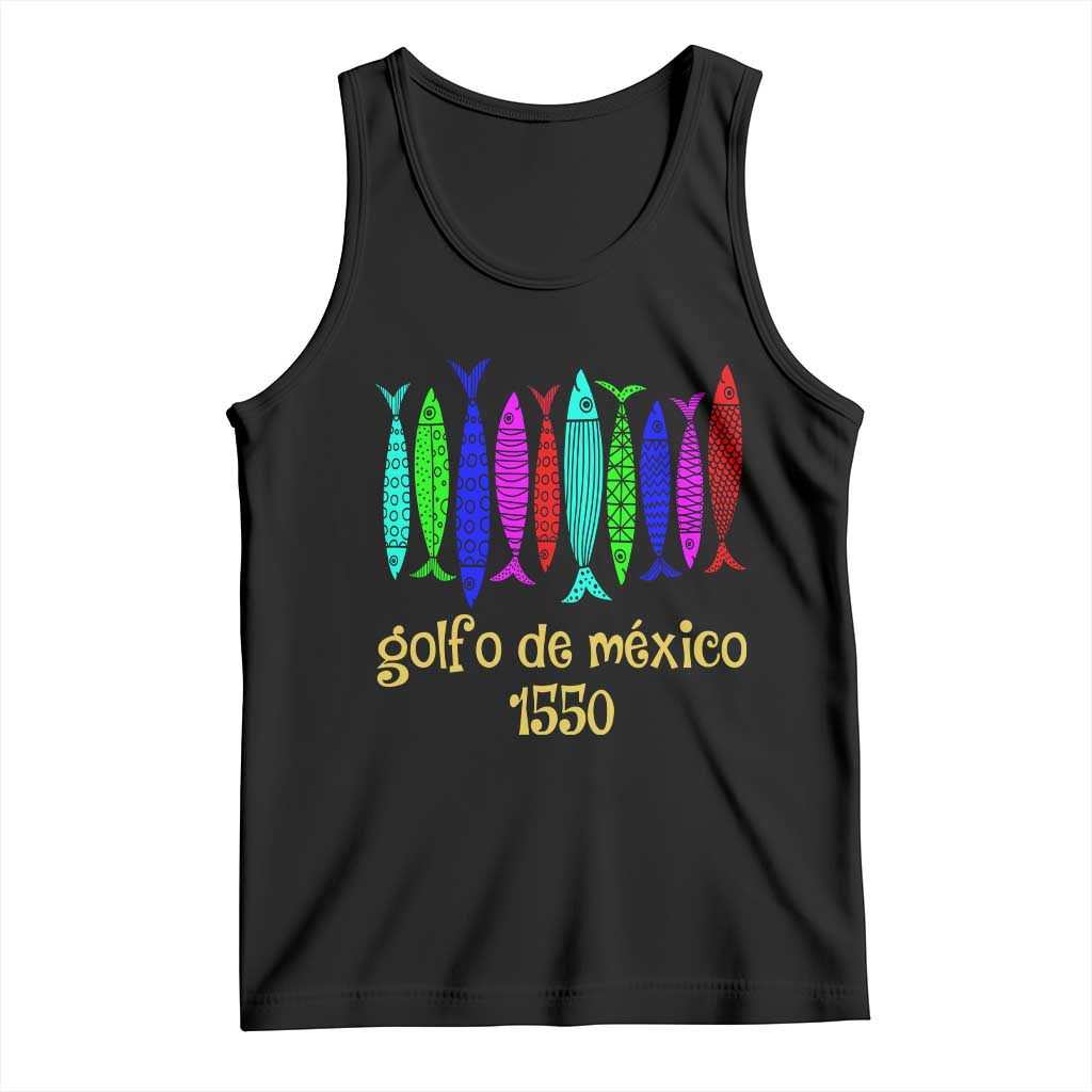 Gulf of Mexico Tank Top Golfo de México 1550 Retro Tuna TS02 Black Print Your Wear