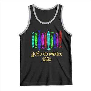 Gulf of Mexico Tank Top Golfo de México 1550 Retro Tuna TS02 Black Athletic Heather Print Your Wear