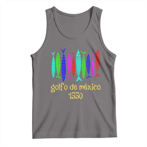 Gulf of Mexico Tank Top Golfo de México 1550 Retro Tuna TS02 Deep Heather Print Your Wear