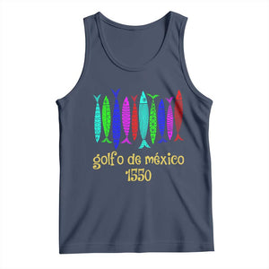 Gulf of Mexico Tank Top Golfo de México 1550 Retro Tuna TS02 Navy Print Your Wear