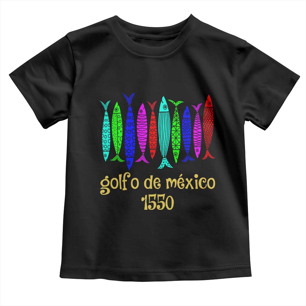 Gulf of Mexico Toddler T Shirt Golfo de México 1550 Retro Tuna TS02 Black Print Your Wear