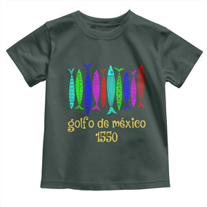 Gulf of Mexico Toddler T Shirt Golfo de México 1550 Retro Tuna TS02 Dark Forest Green Print Your Wear