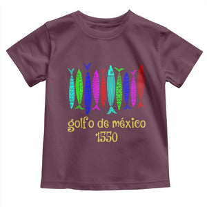 Gulf of Mexico Toddler T Shirt Golfo de México 1550 Retro Tuna TS02 Maroon Print Your Wear