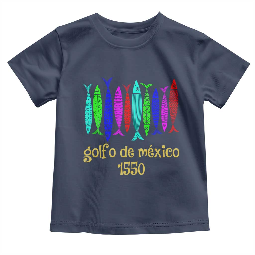 Gulf of Mexico Toddler T Shirt Golfo de México 1550 Retro Tuna TS02 Navy Print Your Wear