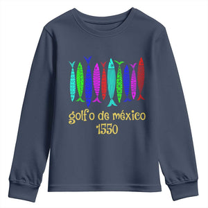 Gulf of Mexico Youth Sweatshirt Golfo de México 1550 Retro Tuna TS02 Navy Print Your Wear