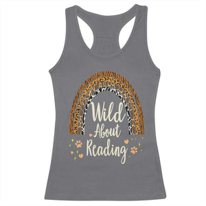Wild About Reading Racerback Tank Top Teacher Student Back to School Retro Rainbow TS02 Charcoal Print Your Wear