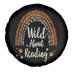 Wild About Reading Spare Tire Cover Teacher Student Back to School Retro Rainbow TS02 Print Your Wear