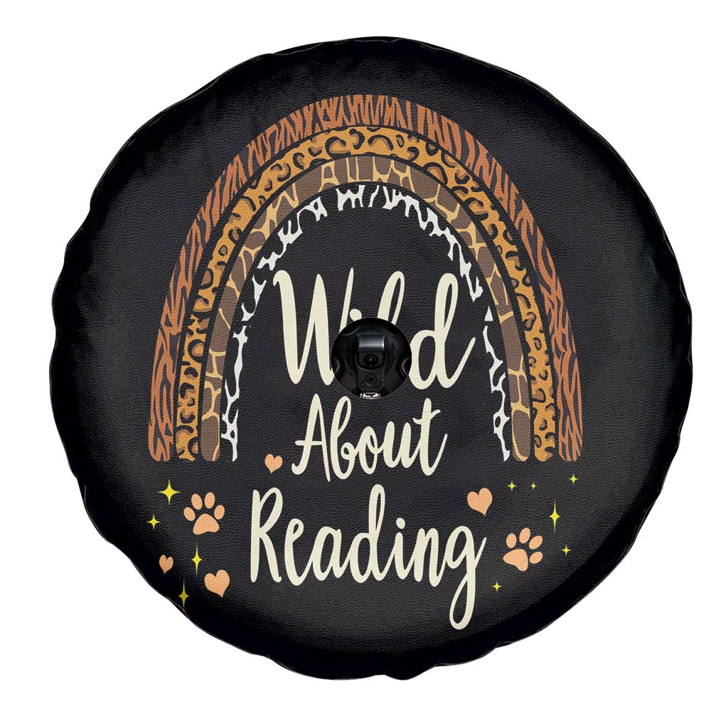 Wild About Reading Spare Tire Cover Teacher Student Back to School Retro Rainbow TS02 Print Your Wear