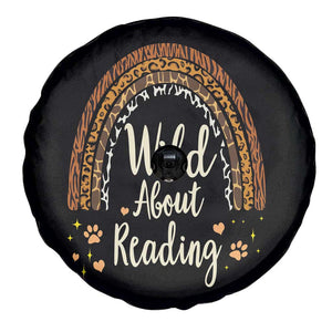 Wild About Reading Spare Tire Cover Teacher Student Back to School Retro Rainbow TS02 Print Your Wear