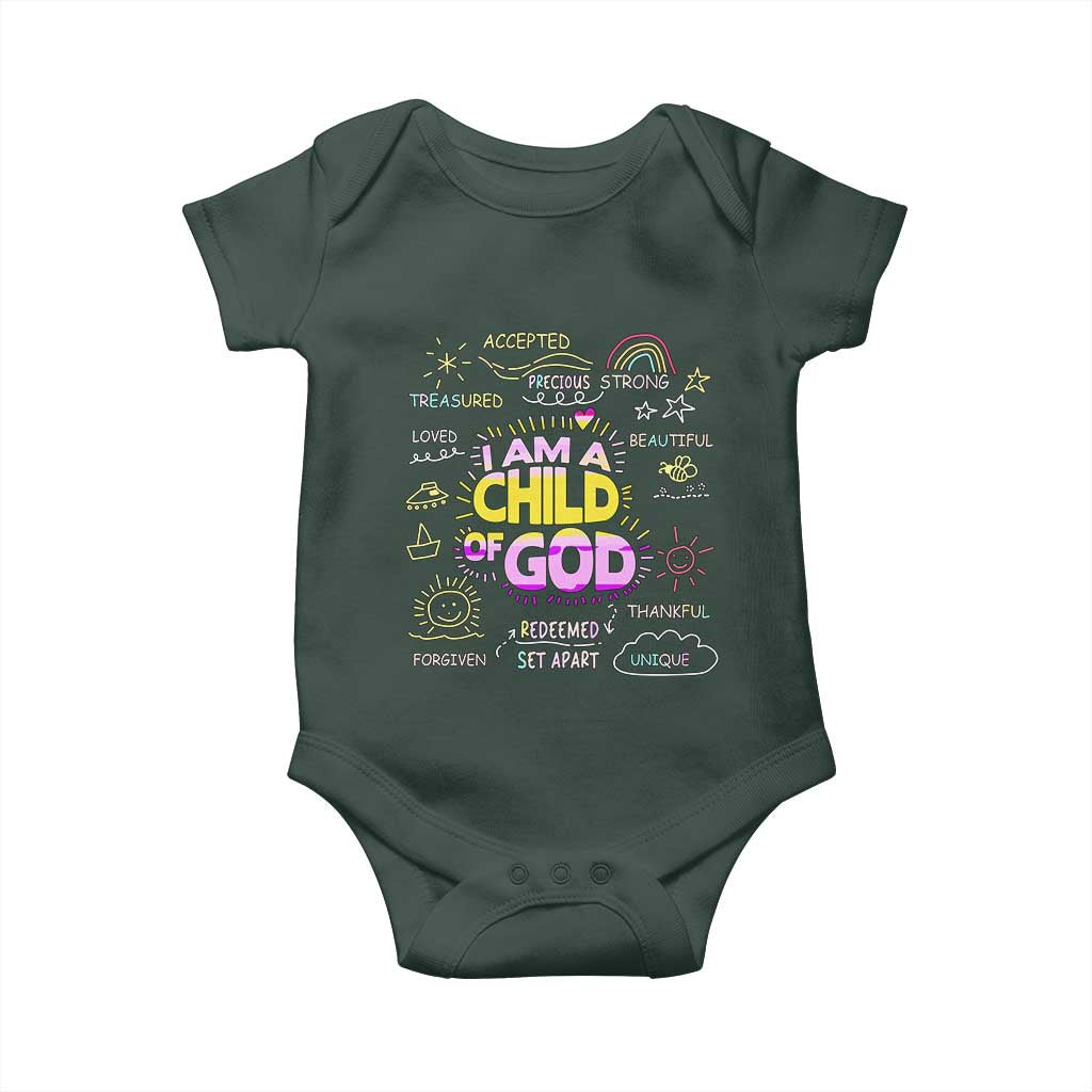 I Am A Child Of God Baby Onesie Retro Christian Jesus Faith TS02 Print Your Wear